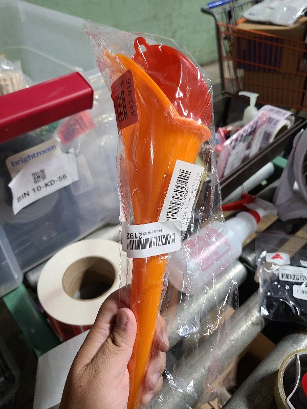 Photo 1 of 2PCS Oil Funnel, Automotive Multi-Function Plastic Fuel Funnel with Long Neck, Car Accessories Universal Engine Oil Funnel for Filling Oils Gas Lubricants Fuel Kerosene and Other Liquids (Red+Orange)