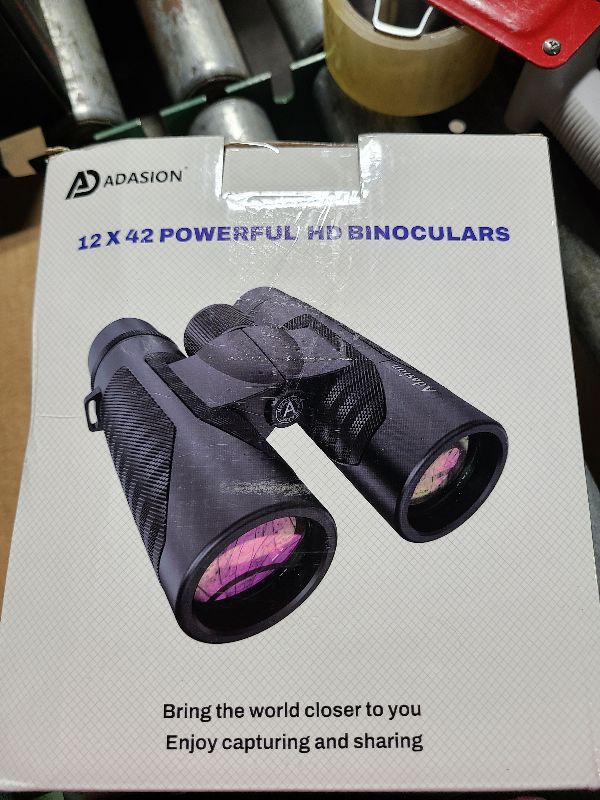 Photo 1 of 12x42 HD Binoculars for Adults High Powered with Phone Adapter and Tripod, Super Bright BAK4 Prism Waterproof Binoculars for Bird Watching Hunting Hiking Safari Travel Sports