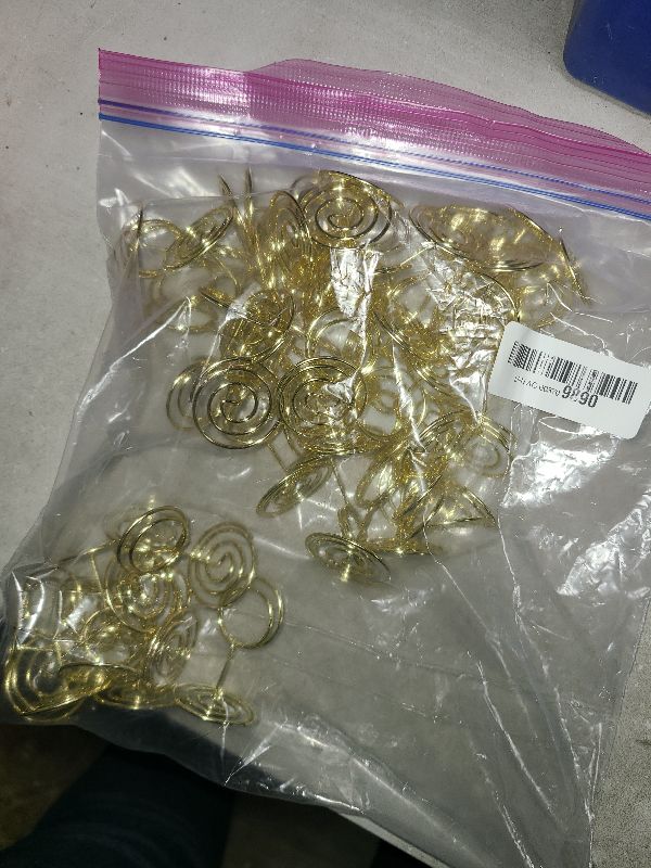 Photo 1 of 26Pcs Table Number Holders, Place Card Holders, Wire Picture Holders, Small Table Card Holders, Photo Holders for Centerpieces, Wedding Reception, Party, Birthday (Gold)