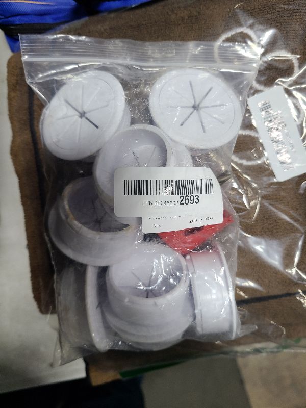 Photo 1 of 2 Inch (50 mm) Desk Grommet - 8 Pieces Cable Cover, ABS Plastic Cord Hole Cover with Hole Saw for Wires Through Countertop, White
