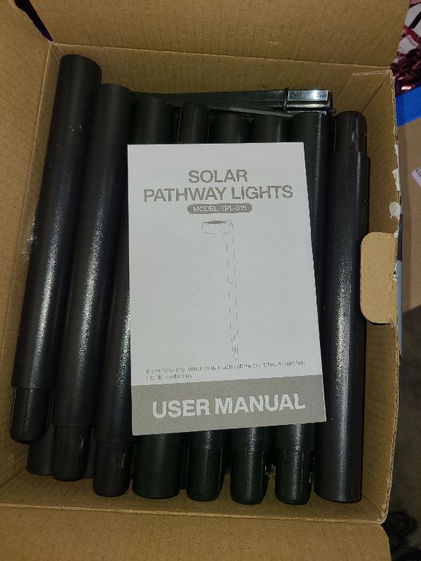 Photo 1 of Ahaorigin 8 Pack Solar Pathway Lights Outdoor, 12 Brighter LED Solar Lights Outdoor Waterproof, Up to 12 Hrs Modern Path Light for Yard Garden Walkway Driveway Lawn (8 Pack)