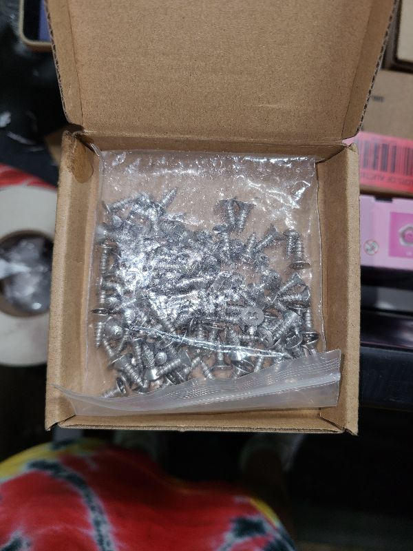 Photo 1 of #8 x 1/2" (100 pcs) Flat Head Sheet Metal Screws, 304 Stainless Steel (18-8), Phillips Drive, Self Tapping, Corrosion Resistant Screws for Wood, Sheet Metal and More