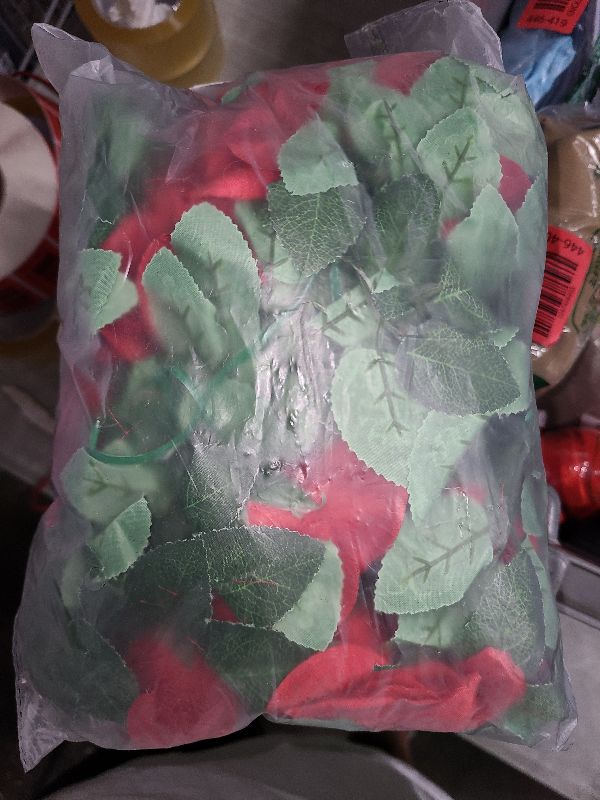 Photo 1 of 2 Pack (16FT) Artificial Rose Vine Fake Flowers Garland Hanging Silk Rose Ivy Plants Vine for Mother's Day Wedding Arch Party Garden Wall Aesthetic Art Décor (Red)