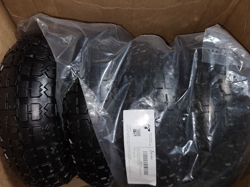 Photo 1 of (4 Pack) AR-PRO 10" Heavy-Duty Replacement Tire and Wheel - 4.10/3.50-4" with 10" Inner Tube, 5/8" Axle Bore Hole, 2.2" Offset Hub and Double Sealed Bearings for Hand Trucks and Gorilla Cart