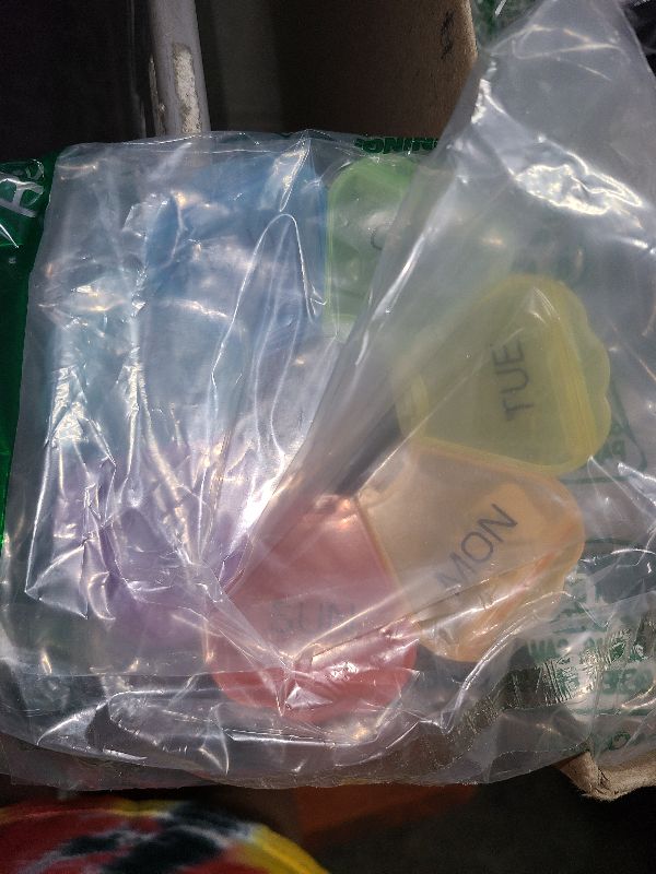 Photo 1 of ?????? ???? ?????????, Thinned and Enlarged 7 Day Pill Organizer, Cute Daily Pill Box with Large Compartment for Travel, Pill Container for Medication, Vitamin, Supplements(Rainbow)