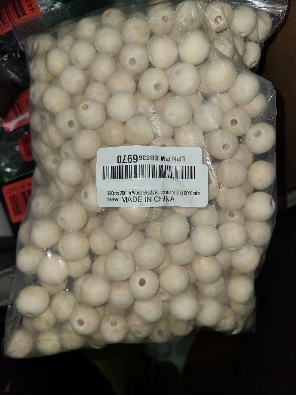 Photo 1 of 300pcs 20mm Wood Beads Natural Unfinished Round Wooden Loose Beads Wood Spacer Beads for Craft Making Decorations and DIY Crafts