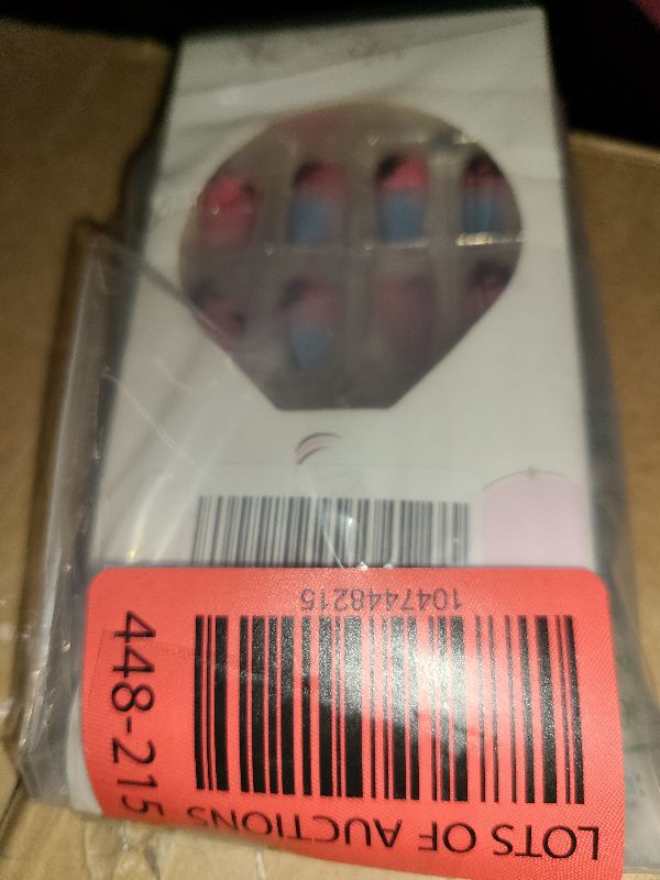 Photo 1 of 24 PCS Summer Press on Nails Medium Square Fake Nails Coconut Tree Palm Pattern Artificial Nails Blue Pink Gradient Style Gloss Design False Nail Glossy Glue on Nails Full Cover for Women Girls