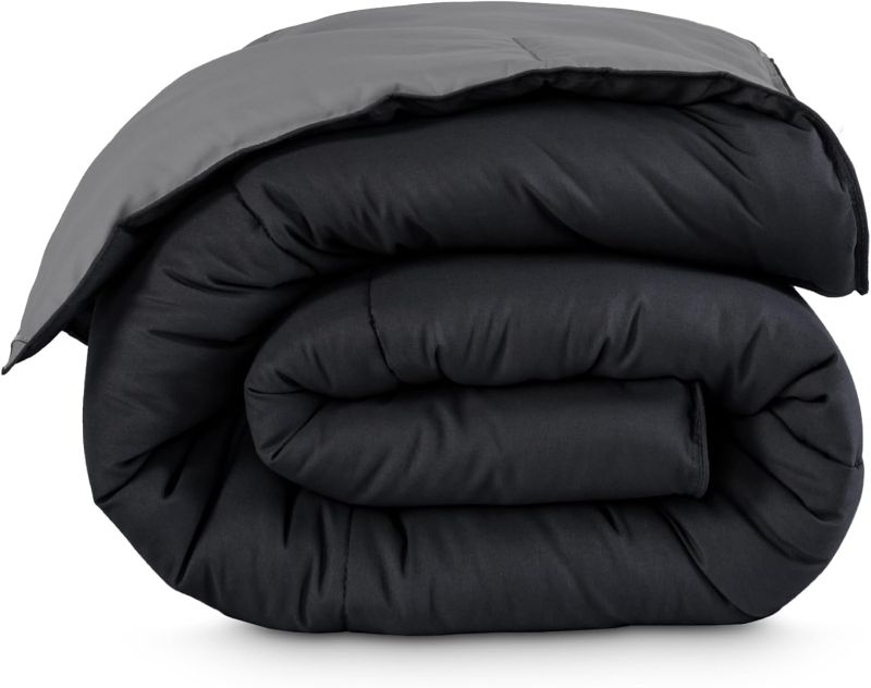 Photo 1 of  Bare Home Twin/Twin Extra Long Comforter - Reversible Colors - Goose Down Alternative - Ultra-Soft - Premium 1800 Series - All Season Warmth - Bedding Comforter (Twin/Twin XL, Black/Grey) 