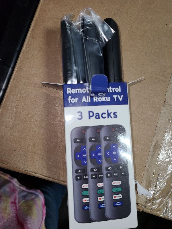 Photo 1 of 3 Pack Replacement Remote Control Only for Roku TV, Compatible for TCL Roku/Hisense Roku/Sharp/Philips/Onn Roku (Not for Roku Stick and Box)