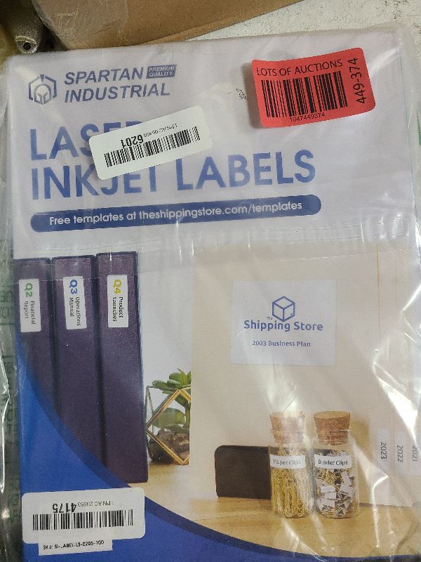 Photo 1 of 2" X 5" Matte White Shipping Labels Compatible with Inkjet and Laser Printers - 100 Sheets, 800 Printable Paper Stickers for Mailing, Packages, Addresses - Spartan Industrial