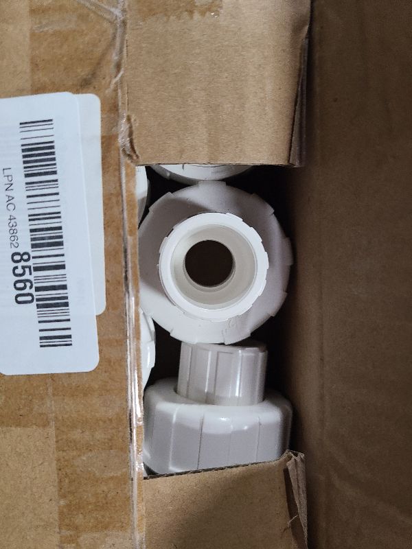 Photo 1 of 6Pcs 1/2" PVC Union Coupling Pipe Fitting (Socket x Socket) 1/2Inch PVC Slip Union PVC Adapter Coupling Schedule 40, EPDM O-Ring, White