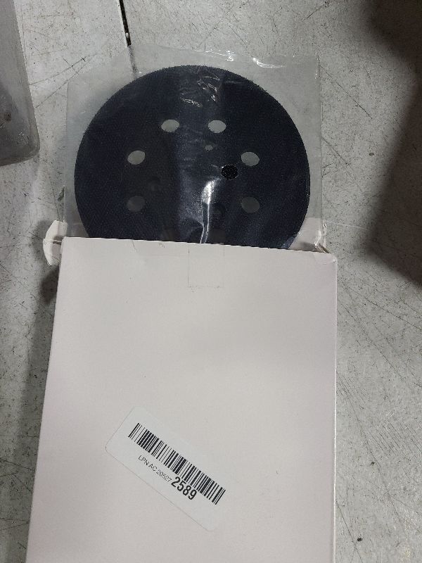 Photo 1 of 2 Pieces 5 Inch 8 Holes Replacement Sander Pad Hook and Loop Sander Sanding Pad Replacement Compatible with Makita BO5010, BO5030K, BO5031K, BO5041K