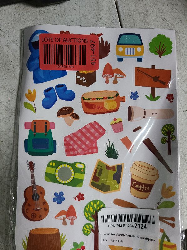 Photo 1 of 512 Pcs Travel Camping Stickers in 16 Sheets Outdoor Adventure Themed Self Adhesive Decals for Birthday Invitations Envelopes Decorations Party Goodie Gifts Bag Decor Game Class Rewards