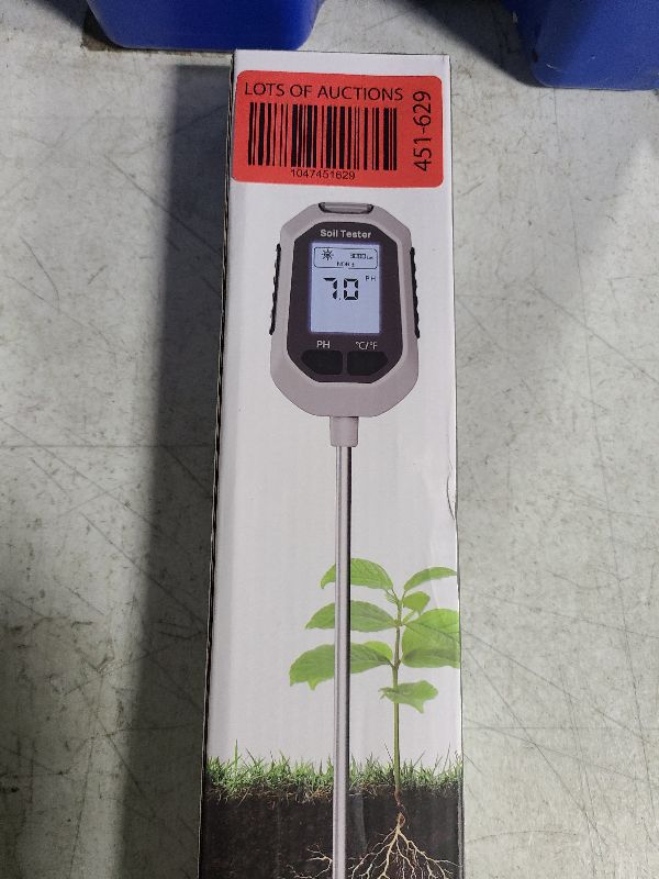 Photo 1 of 4-in-1 Soil Moisture Meter Digital Plant Temperature/Soil Moisture/PH Meter/Sunlight Intensity Backlight LCD Display Soil Test Meter for Gardening, Farming and Outdoor Plants