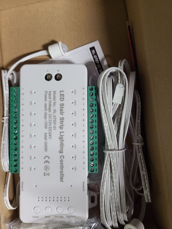 Photo 1 of Copgge 16 Channel LED Motion Sensor Stair Light Controller Automatic Stairway LED Controller Light Step Lighting Controller System Speed Brightness Adjustable (16 Channels)