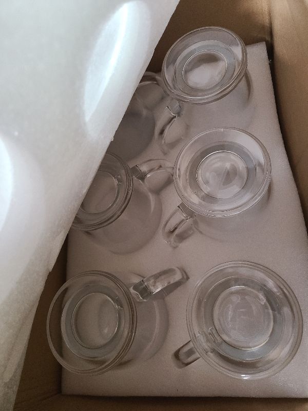 Photo 1 of 15oz/450ml Glass Coffee Mugs Clear Coffee Cups with Handles perfect for Latte, Cappuccino, Espresso Coffee, Tea and Hot Beverages, Set of 6