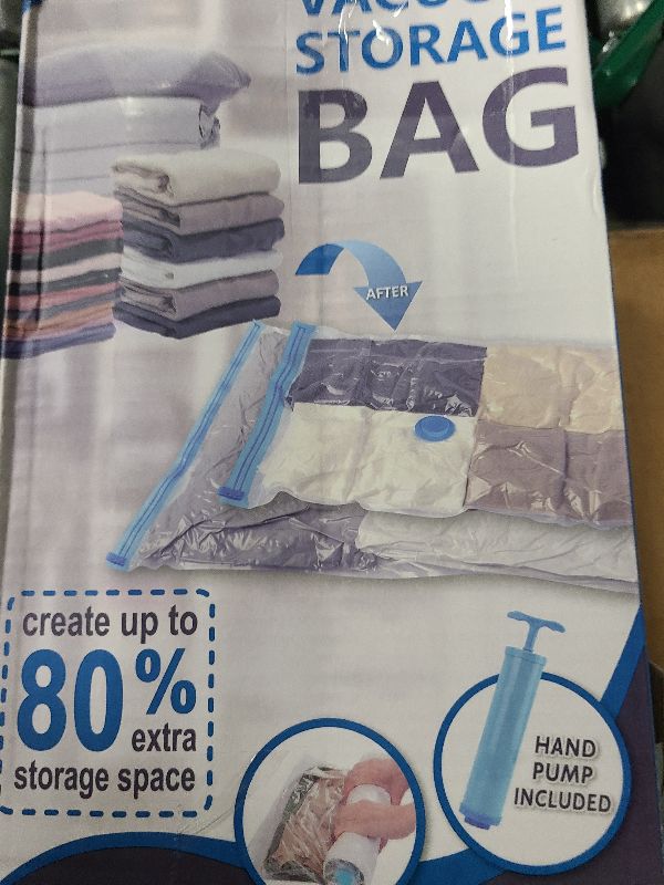 Photo 1 of 20 Pack Vacuum Storage Bags, Space Saver Bags (4 Jumbo/4 Large/4 Medium/4 Small/4 Roll) Compression for Comforters and Blankets, Sealer Clothes Storage, Hand Pump Included