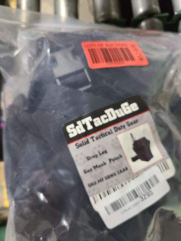 Photo 1 of SdTacDuGe Tactical Gas Mask Drop Leg Pouch, Gas Mask Leg System with Quick Release Metal Clip, Polymer D Ring, Shoulder Strap, Leg Strap, and Adjustable Height Panel