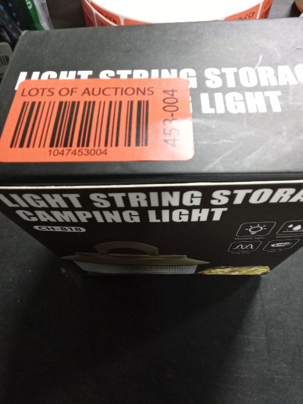 Photo 1 of 65.6ft Retractable Camping String Lights,3000mAh Camping Essentials Lamp Lights Waterproof,5Modes Outdoor Lights String for Tent,Yard,Hiking,RV,Holiday Decoration