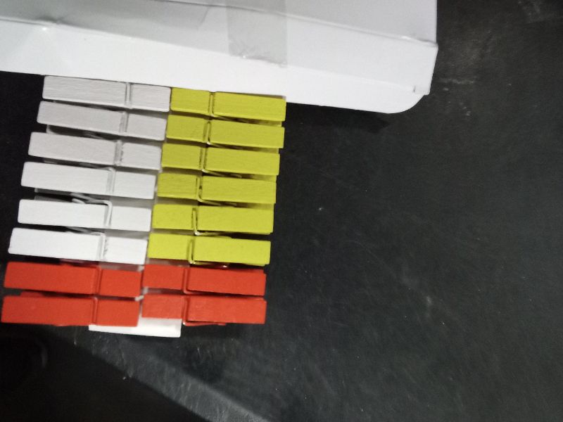 Photo 1 of (Pack of 128) Mini Wooden Colored clothespins,16 coloers Each 8pcs