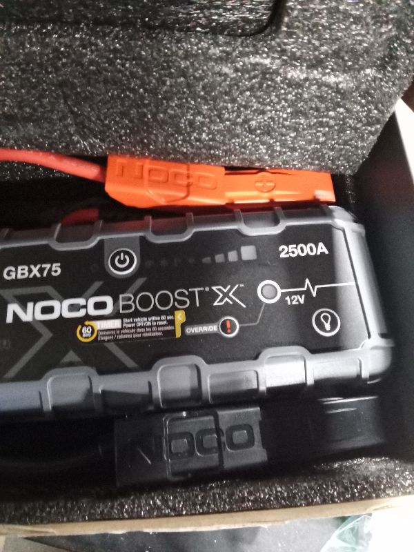 Photo 1 of NOCO Boost X GBX75 2500A 12V UltraSafe Portable Lithium Jump Starter, Car Battery Booster Pack, USB-C Powerbank Charger, and Jumper Cables for up to 8.5-Liter Gas and 6.5-Liter Diesel Engines