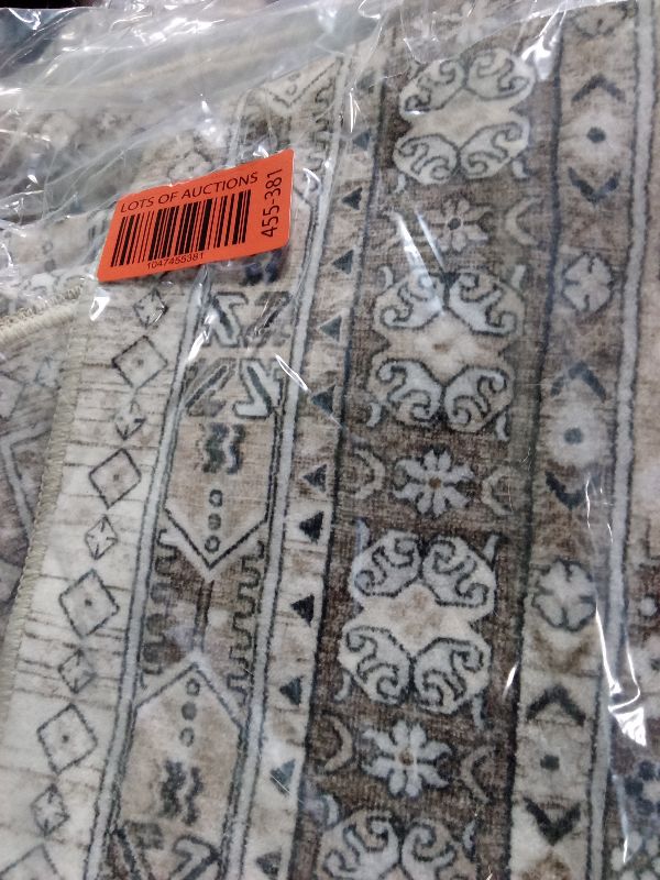 Photo 1 of 2.5'x12'Non Slip Runner Rugs - Runners for hallways, Kitchen,Entryway,Stain Resistant Washable Rugs for Bedroom, Indoor Vintage Area Rugs (Brown/Beige,2.5'x12')