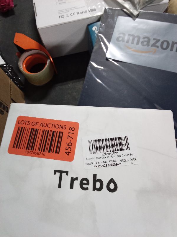 Photo 1 of **MISSING ACCESSORIES AND LID**
Trebo 64 oz Water Bottle Insulated with Handle, Half Gallon Stainless Steel Metal Large Water Jug, Travel Flask with Straw Spout Lid, Wide Mouth Mug with Carry Pouch, Keep Cold Hot, Black