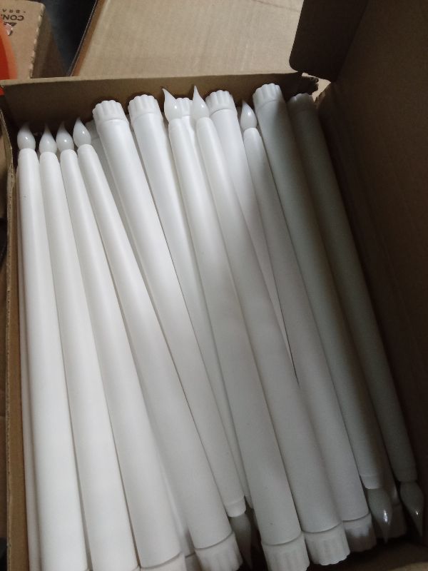 Photo 1 of **BATTERIES NOT INCLUDED**
Treela 24 Pcs Flameless Taper Candles Bulk LED Taper Candles Sticks Battery Operated for Christmas Birthday Wedding Party Church Table Decoration