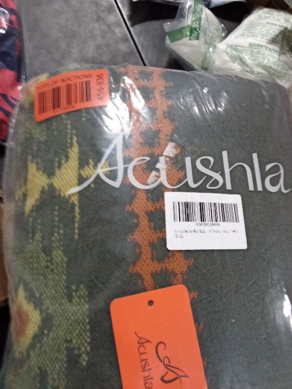 Photo 1 of ACUSHLA Merino Wool Blanket - Warm Thick Washable Large Bed Couch Outdoor Camping Sleeping Throw Blanket All Seasons, Myers Green 79x63