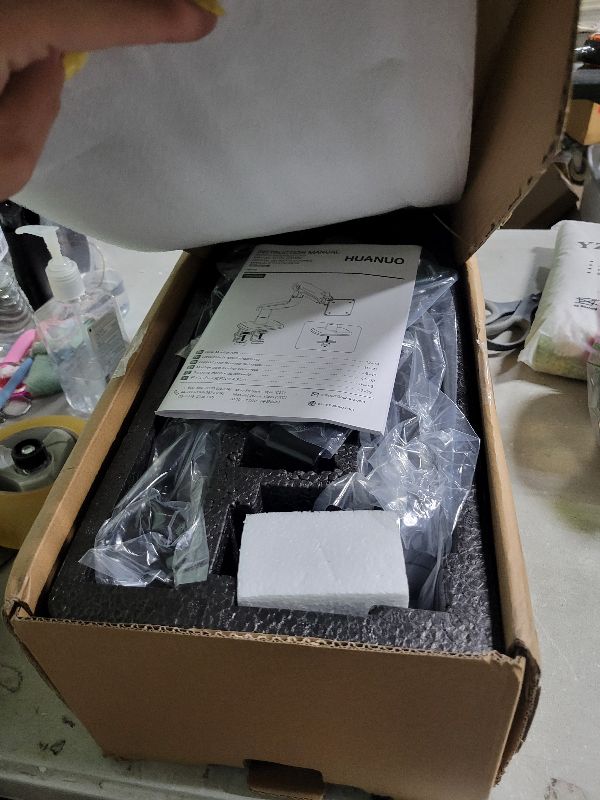 Photo 1 of HUANUO Heavy Duty Monitor Arm for Ultrawide Screens up to 49", Holds 40 lbs,Aluminum Ultrawide Screen Desk Mount,Fully Adjustable Single Monitor Mount with C-clamp, Grommet Base, Max VESA 100x100