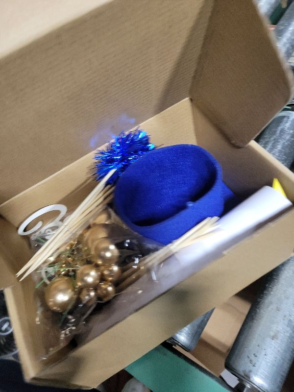 Photo 1 of 32PCS Graduation Cake Decorations Kit for Class of 2025 Felt Tassel Cap, Firework Cupcake Toppers, Diploma, Balls, Blue Theme Graduation Party Supplies for Grads(Blue)