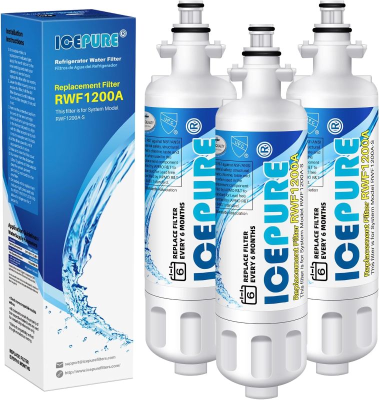 Photo 1 of  ICEPURE ADQ36006101 9690 Water Filter Replacement for LG LT700P, Kenmore Elite 46-9690 ADQ36006102, RWF1200A, CLCH106, RWF1052 LFX28968ST LFXS29626S LFXS30766S LFX31925ST LFX31945ST Refrigerator,3PACK 