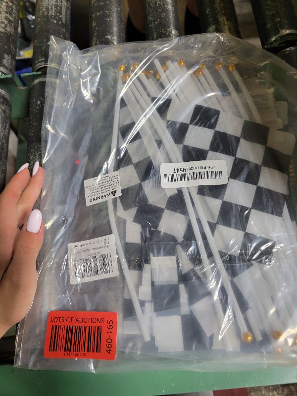 Photo 1 of 30Pcs Checkered Black and White Racing Stick Flag Small Mini Hand Held Race Car Flags Party Decorations