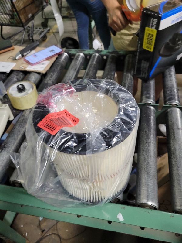 Photo 1 of 17816 9-17816 Red Stripe Vacuum Cartridge Filter Compatible Craftsman Shop Vac Wet/Dry Vacuum Models 5, 6, 8, 12, and 16 32 Gal. Vacuums produced since 1988 8.5 Inches- White/Red