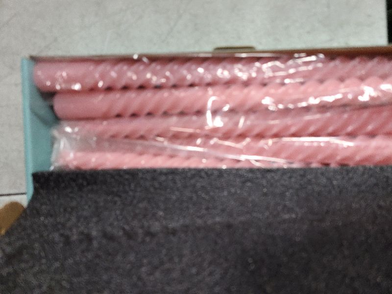 Photo 1 of 6 Pack 10 Inch Pink Spiral Taper Candles for Holiday Home Decoration, Unscented Dripless Twisted Candlesticks for Dinner Party Wedding Valentine's Day Baby Shower and Easter