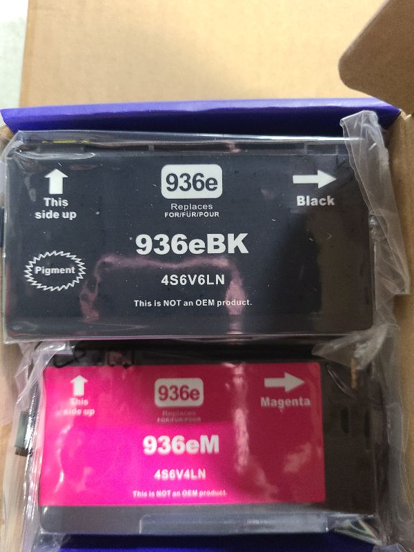 Photo 1 of (Latest Chip) 936XL 936e 936 Ink Cartridges Combo Pack Compatible Replacement for HP Ink 936XL Black and Color Combo Pack Works with OfficeJet Pro 9110, 9120, 9130, 9730 Printer (BK/C/Y/M, 4-Pack)