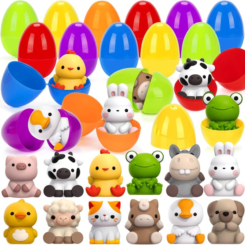 Photo 1 of 4 Pack 3.8" Jumbo Easter Eggs Filled Magic Bean Cubes Surprise Egg for Kids Boys Girls Fidget Finger Spinning Toys for Stress Relief Easter Basket Stuffer Filler Easter Basket Essential Gift Egg Hunt