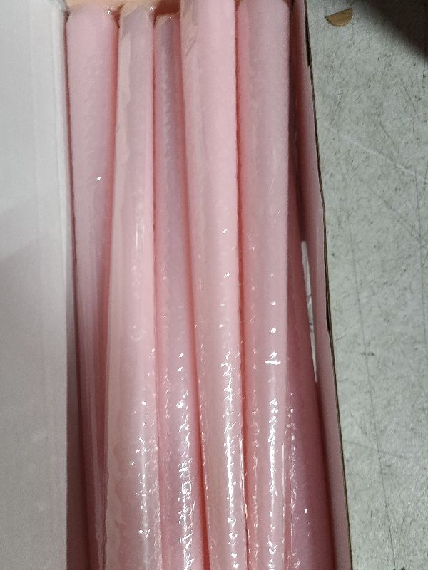 Photo 1 of 10 Inch Baby-Pink Taper Candles for Home Decoration, 10 Pack Unscented Candlesticks for Dinner Wedding Party, Smokeless and Dripless Candle Sticks