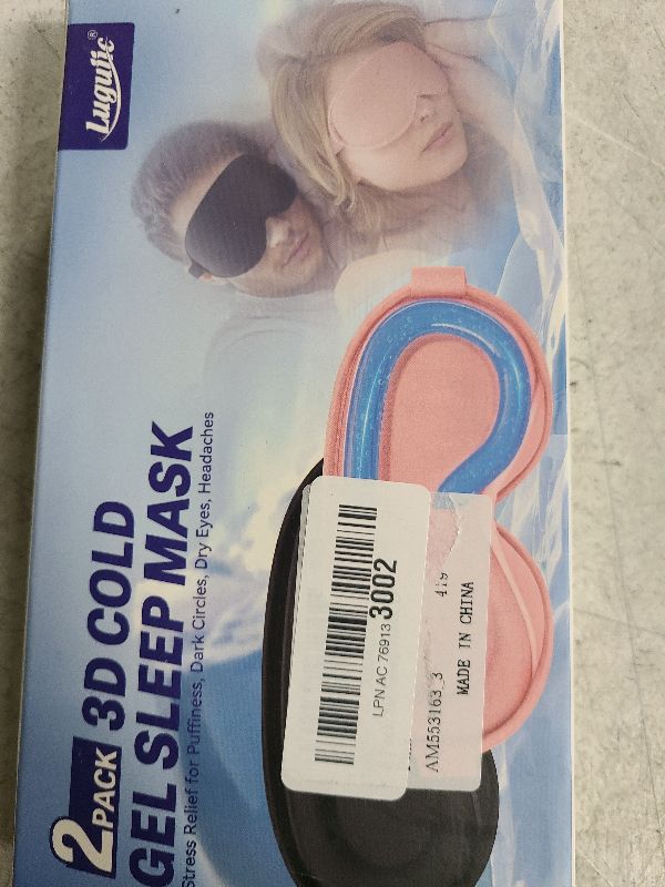 Photo 1 of 2 Pack 3D Cooling Gel Eye Mask - Reusable Cold Sleep Mask, Eyes Ice Pack with Hot & Cold Compress Therapy for Puffiness, Dark Circles, Dry Eyes, Headaches and Stress Relief (Black/Pink,2 Pack)