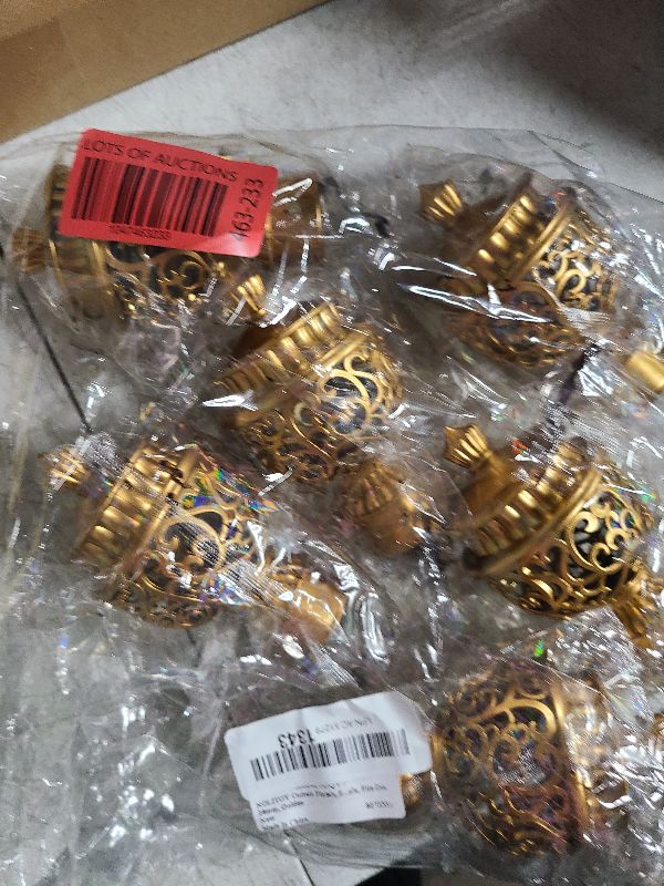 Photo 1 of 6PCS Decorative Gold Curtain Rod Ends, Plastic Drapery Rail Pole Head Cap Decorative Window Curtain Rail End for Home Decor(4.72 X 2.55 Inches)