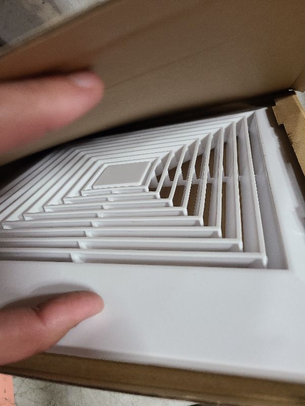 Photo 1 of 12x12 Bathroom Exhaust Fan Cover with Springs, Replacement Vent Cover for Broan-Nutone Exhaust Fan, Ceiling Air Diffuser Square (31Wx31L(cm) -white