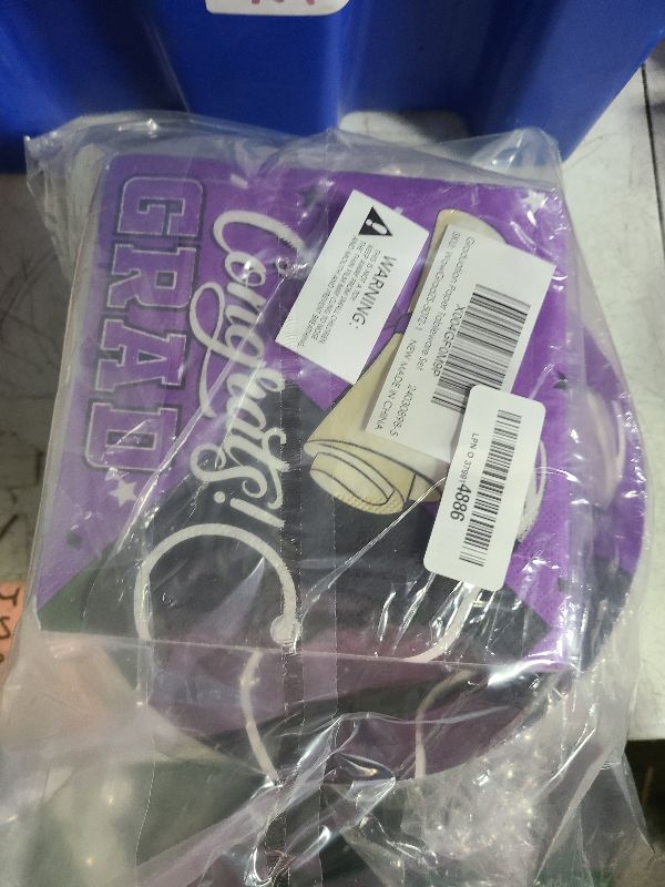 Photo 1 of 2025 Graduation Party Supplies Kit: Purple -Themed Congrats Grad Decorations with Disposable Dinner & Dessert Plates, Napkins for 50 Guests - Graduation Party Decorations