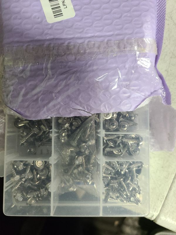 Photo 1 of 460PCS Self Tapping Screws, 410 Stainless Steel Self Drilling Screws, #8#10 Phillips & Hex Washer Head Self Tapping Screws for Metal Wood Plastic, Length 1/2" to 2", Silver