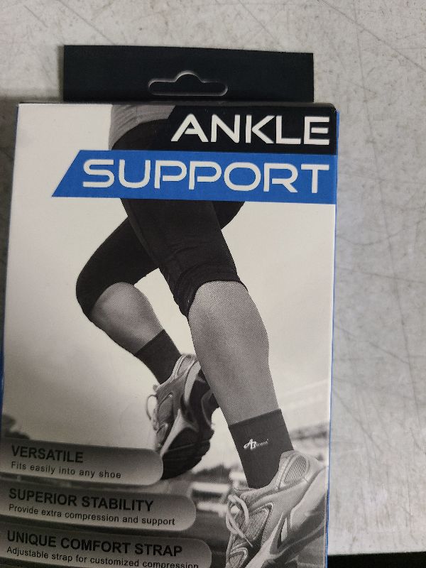 Photo 1 of ABIRAM Ankle Compression Sleeve, Foot Sleeve (1 Pair) with strap, Ankle Brace For Arch, Ankle Support, For Sprained Foot, Achilles Tendonitis, Plantar Fasciitis Relief, Women & Men