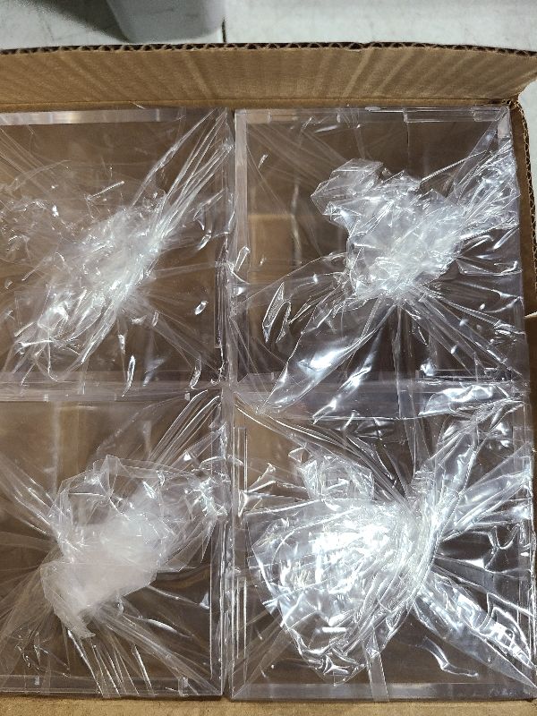 Photo 1 of 4 Pack Baseball Display Case, UV Protected Acrylic Boxes for Display,Clear Display Case Baseball Cube Memorabilia Showcase Autograph Ball Protector - for Official Size Ball