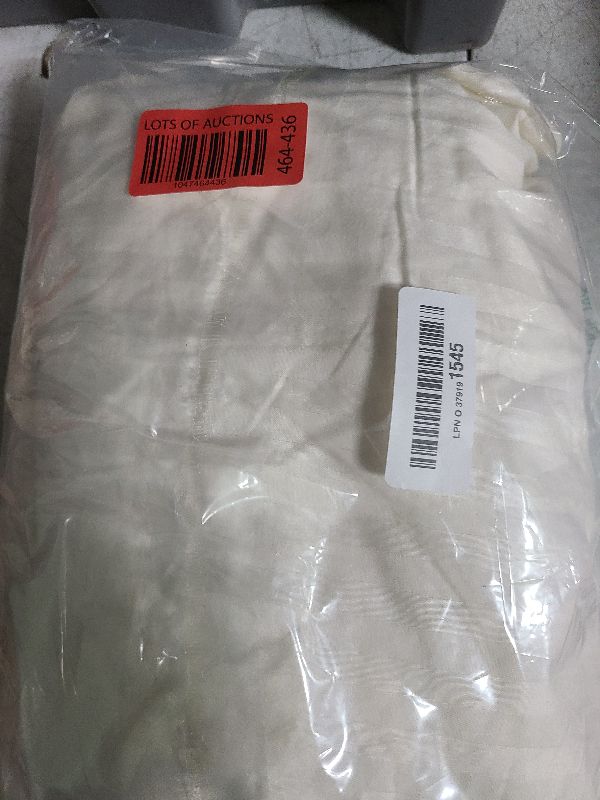 Photo 1 of 1 Fitted Sheet Only, 100% Egyptian Cotton - 400 Thread Count, Fitted Sheet fits Upto 15 Inch Deep Pocket - Queen Size - Hotel Luxury Single Fitted Sheet Only - Ivory Stripe Fitted Bottom Sheet Only