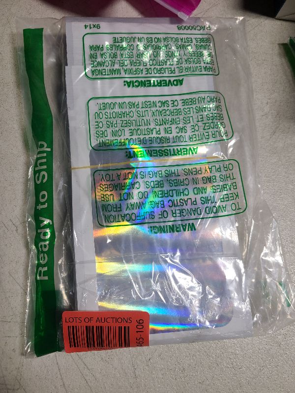 Photo 1 of 100 Pieces Smell Proof Mylar Bags, Holographic Packaging Bags, Resealable Odor Foil Pouch Zipper Bag with Clear Window for Food Storage and Lipgloss, Jewelry Lash (White, 5.1 x 8.3 Inch)