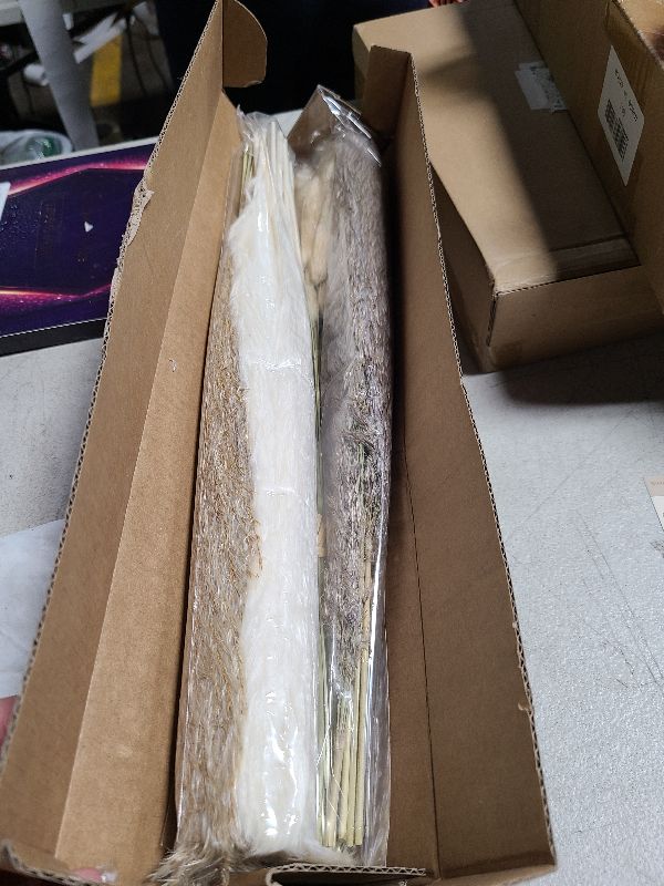 Photo 1 of 120PCS Natural Dried Pampas Grass Boho Home Decor Bouquet Phragmites Dried Flowers Bouquet for Wedding Floral Arrangements Home Decorations (120PCS)