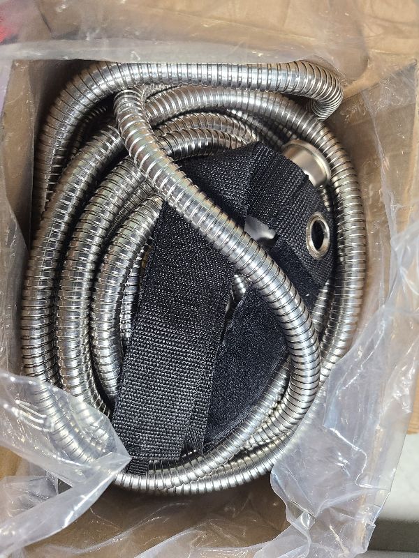 Photo 1 of 125ft Garden Hose Made by Metal with Super Tough and Soft Water Hose, Household Stainless Steel Hose, Durable Mighty Garden Hose with 4 Spraying Modes Adjustable Nozzle, No Kinks and Tangles