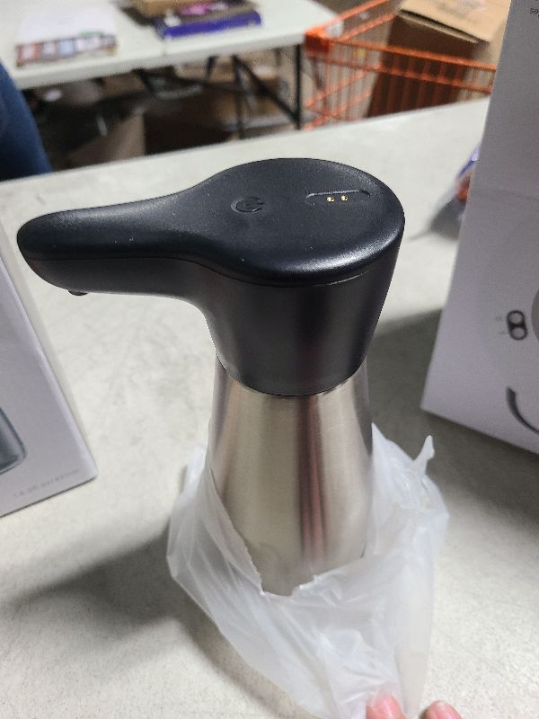 Photo 1 of AIKE Magnetic Charging Waterproof Automatic Soap Dispenser for Liquid Soap Spot Resist Stainless Finish 14fl.oz. Model AK1337